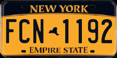 NY license plate FCN1192