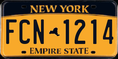 NY license plate FCN1214
