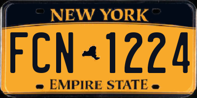 NY license plate FCN1224