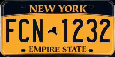 NY license plate FCN1232