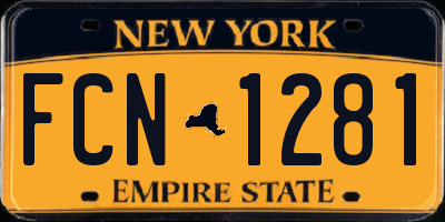NY license plate FCN1281