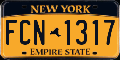 NY license plate FCN1317