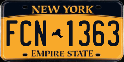 NY license plate FCN1363
