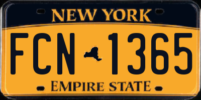 NY license plate FCN1365