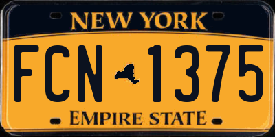NY license plate FCN1375