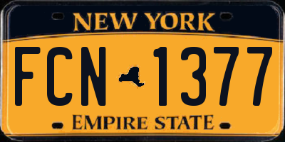 NY license plate FCN1377