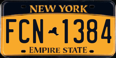 NY license plate FCN1384