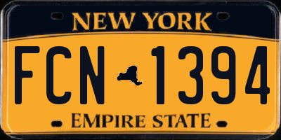 NY license plate FCN1394
