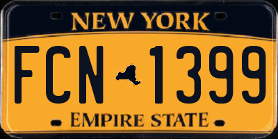 NY license plate FCN1399