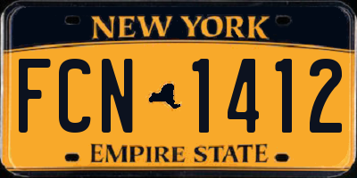 NY license plate FCN1412