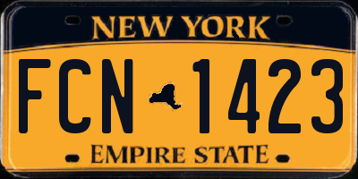 NY license plate FCN1423