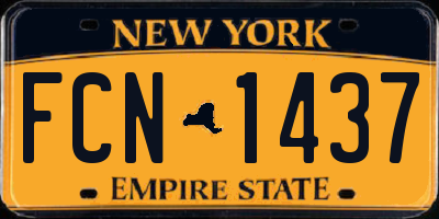 NY license plate FCN1437