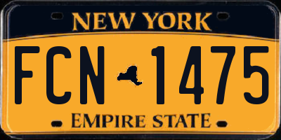 NY license plate FCN1475