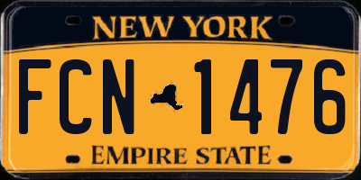 NY license plate FCN1476