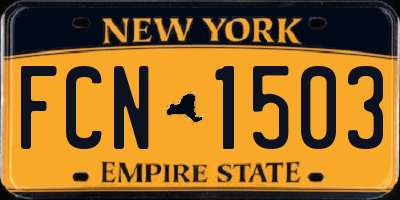 NY license plate FCN1503