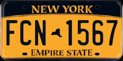 NY license plate FCN1567