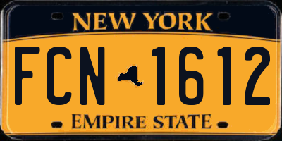 NY license plate FCN1612