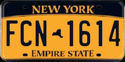 NY license plate FCN1614