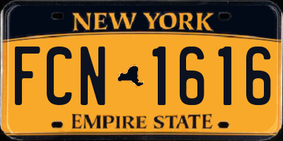 NY license plate FCN1616