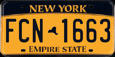 NY license plate FCN1663