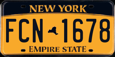 NY license plate FCN1678