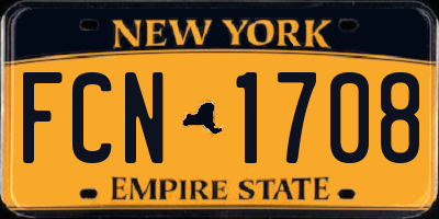 NY license plate FCN1708