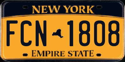 NY license plate FCN1808