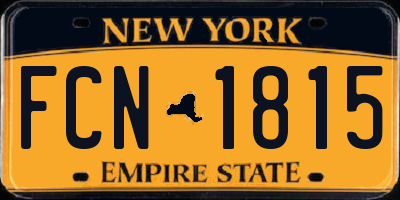 NY license plate FCN1815