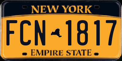 NY license plate FCN1817