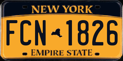 NY license plate FCN1826