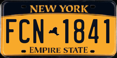 NY license plate FCN1841