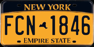 NY license plate FCN1846