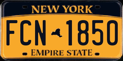 NY license plate FCN1850