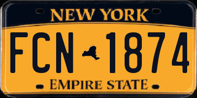NY license plate FCN1874