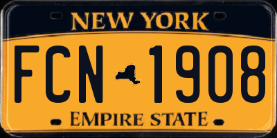 NY license plate FCN1908