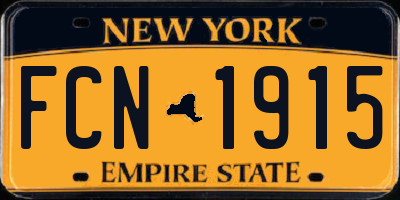 NY license plate FCN1915