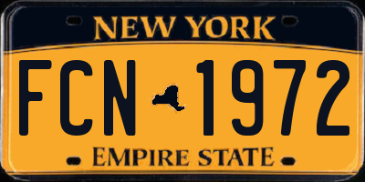 NY license plate FCN1972