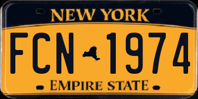 NY license plate FCN1974
