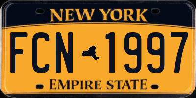 NY license plate FCN1997