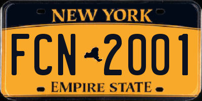 NY license plate FCN2001