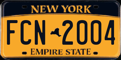 NY license plate FCN2004