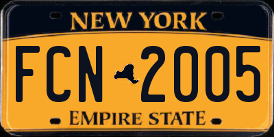 NY license plate FCN2005