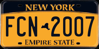 NY license plate FCN2007