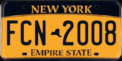 NY license plate FCN2008