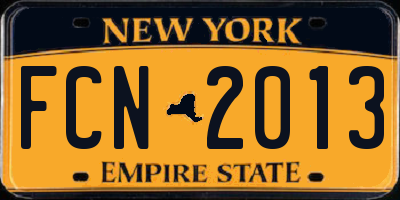 NY license plate FCN2013