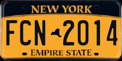 NY license plate FCN2014