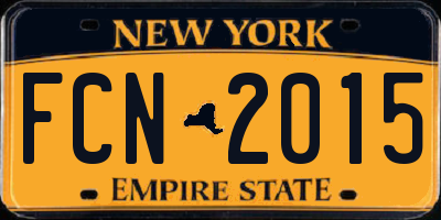 NY license plate FCN2015