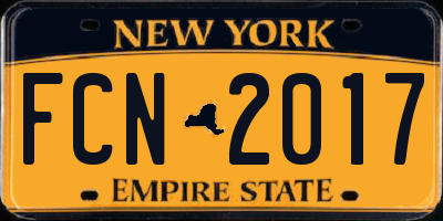 NY license plate FCN2017