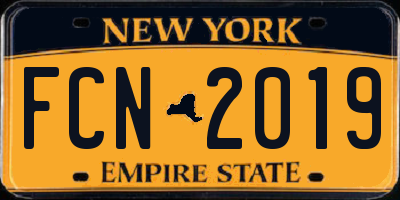 NY license plate FCN2019