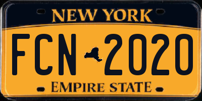 NY license plate FCN2020